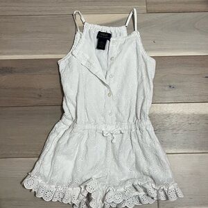 Polo by Ralph Lauren White Eyelet Cotton Romper